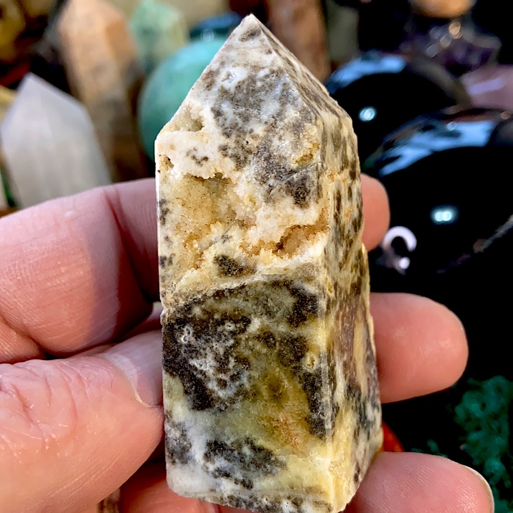 🌸SALE🌸 Tiger Skin 4 Sided Crystal Point With Druzy!